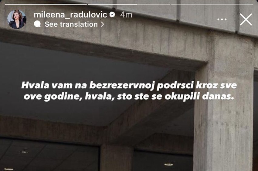 Milena Radulović se oglasila