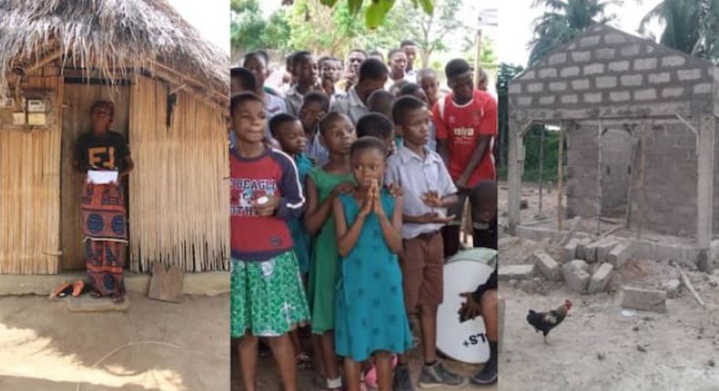 Primary school pupils contribute to building single room for mother of mate who died of tumour