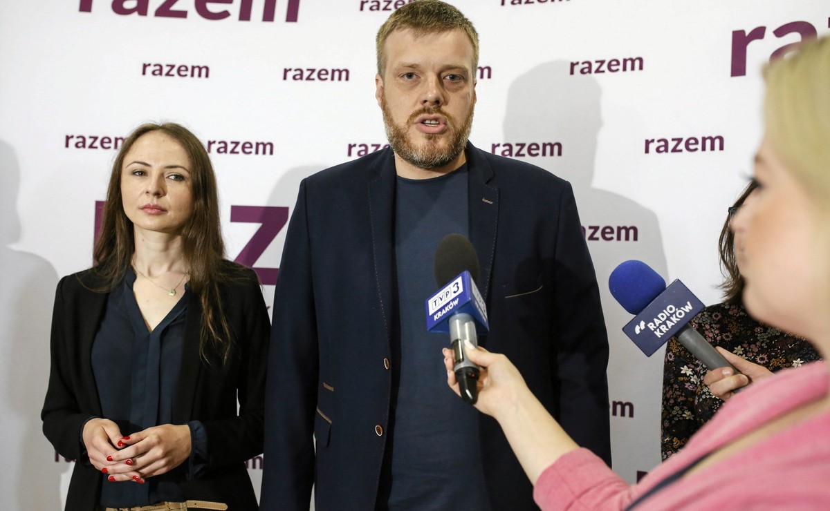 Agnieszka Dziemianowicz-Bąk i Adrian Zandberg z Partii Razem