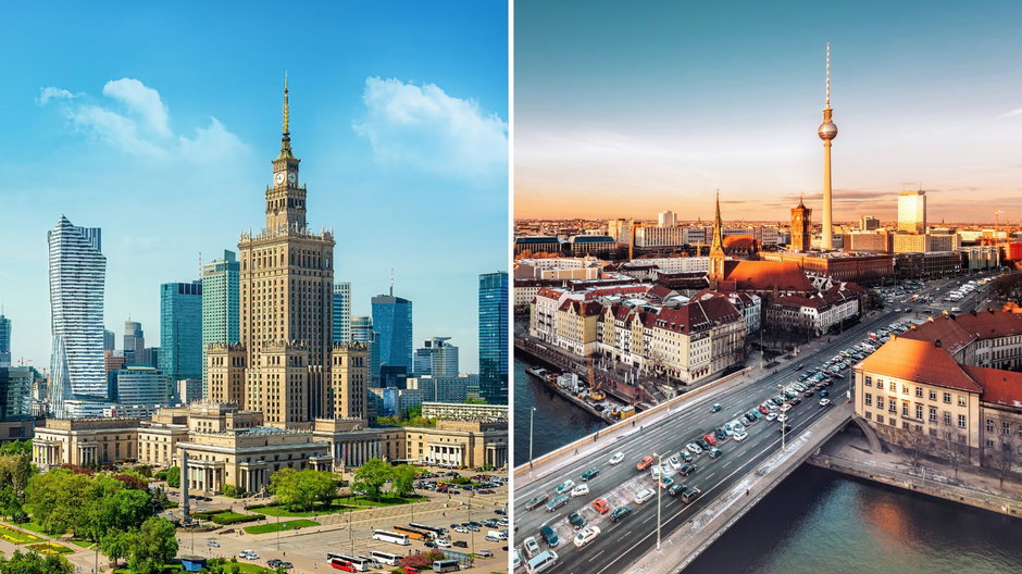 Po lewej: Warszawa, po prawej: Berlin