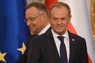 Andrzej Duda i Donald Tusk podczas Rady Gabinetowej, 13.02.2024 r.