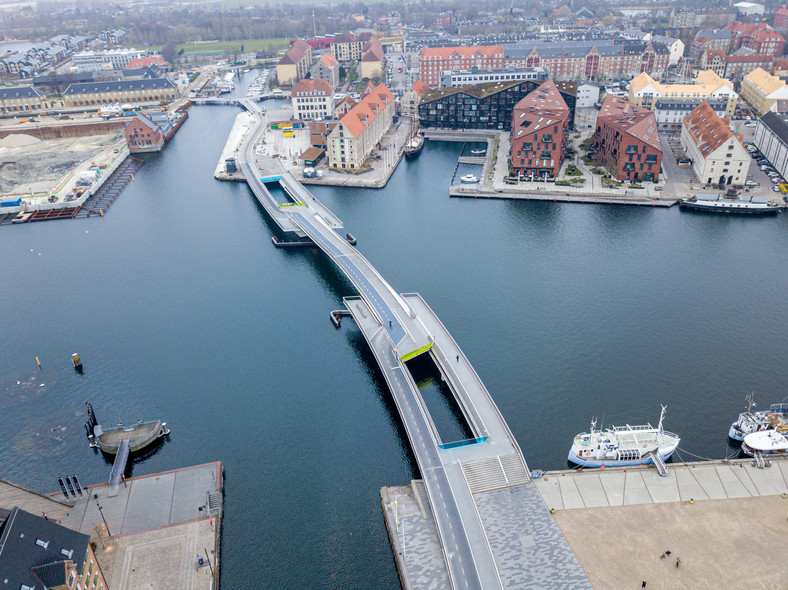 Widok z lotu ptaka na Inderhavnsbroen