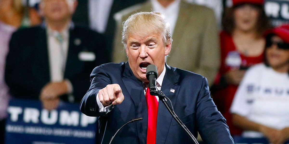 Donald Trump at a rally in Phoenix, Arizona.