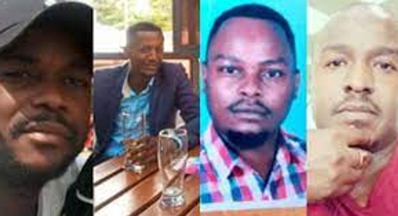 Elijah Obuong, Benjamin Amache Imbai, Brian Oduor, Jack Ochieng who disappeared from Kitengela on April 19, 2021