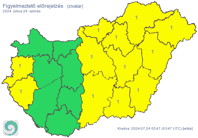 Szerdán számos vármegye van veszélyben a zivatarok miatt /Fotó: met.hu