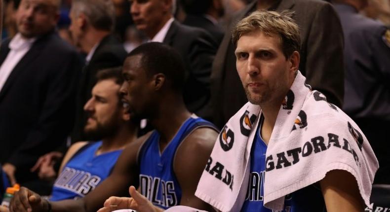 Dirk Nowitzki, pictured in October 2016, has played for the Mavericks ever since joining from DJK Wurzburg in 1998