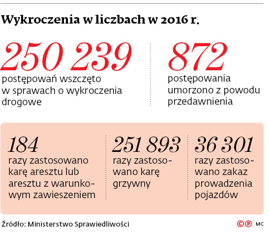 Wykroczenia w liczbach w 2016 r.