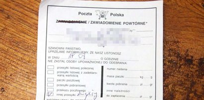 Bandyta na miejscu przestępstwa zostawił awizo...