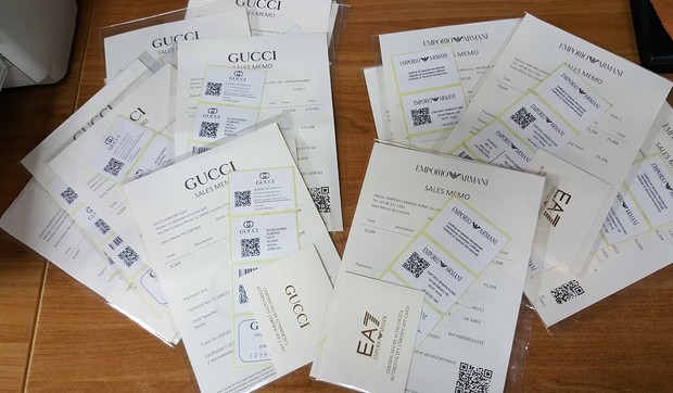 Falsifikovani sertifikati brendova Armani i Guči