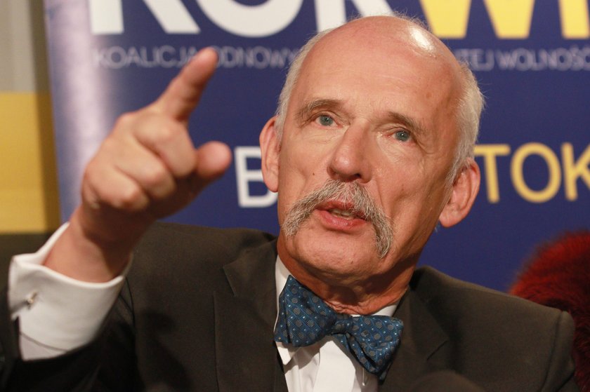 Korwin-Mikke obraził wyborców, a później zasnął na stole!