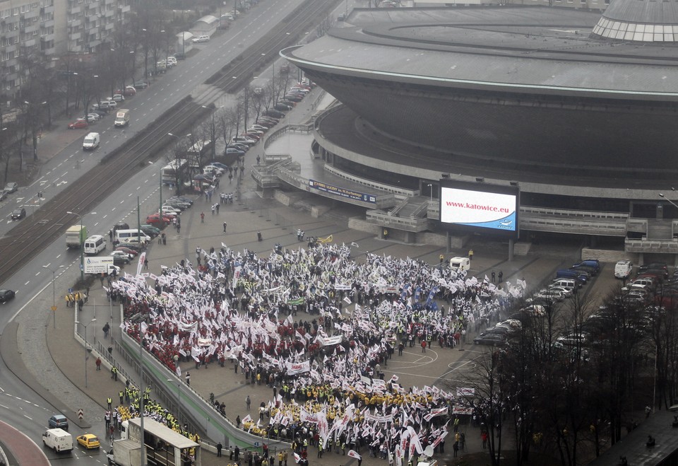 KATOWICE MANIFESTACJA GÓRNICZYCH ZWIĄZKÓW ZAWODOWYCH