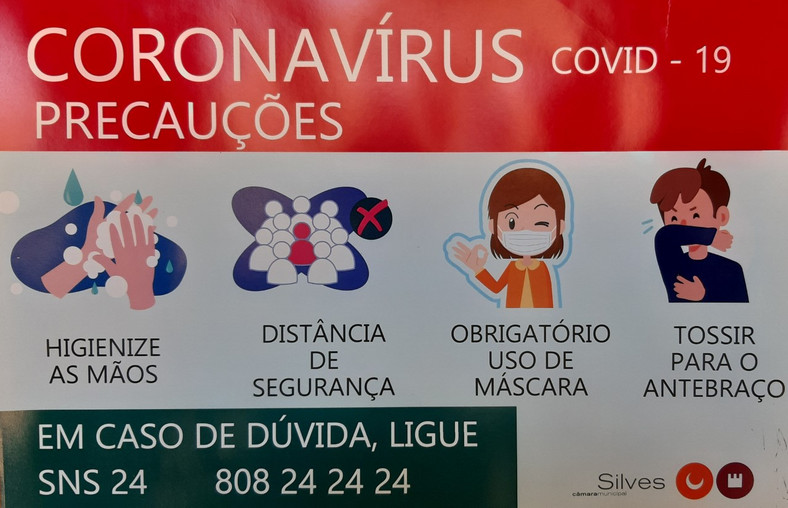 Plakat z zaleceniami dla gości w jednym z portugalskich hoteli 