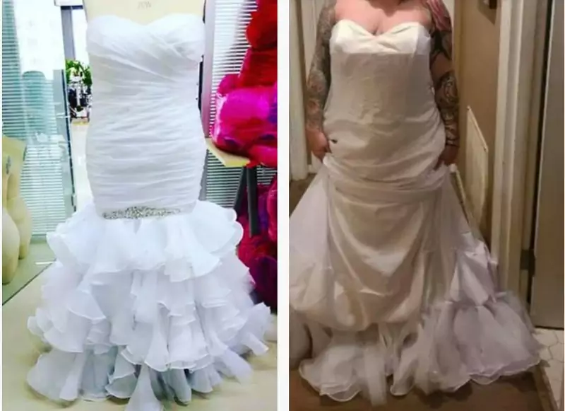 Okazało się, że kobieta włożyła suknię na lewą stronę Fot. Deux Aubrey / Facebook