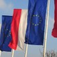 Flagi Polski i Unii Europejskiej flaga pl ue