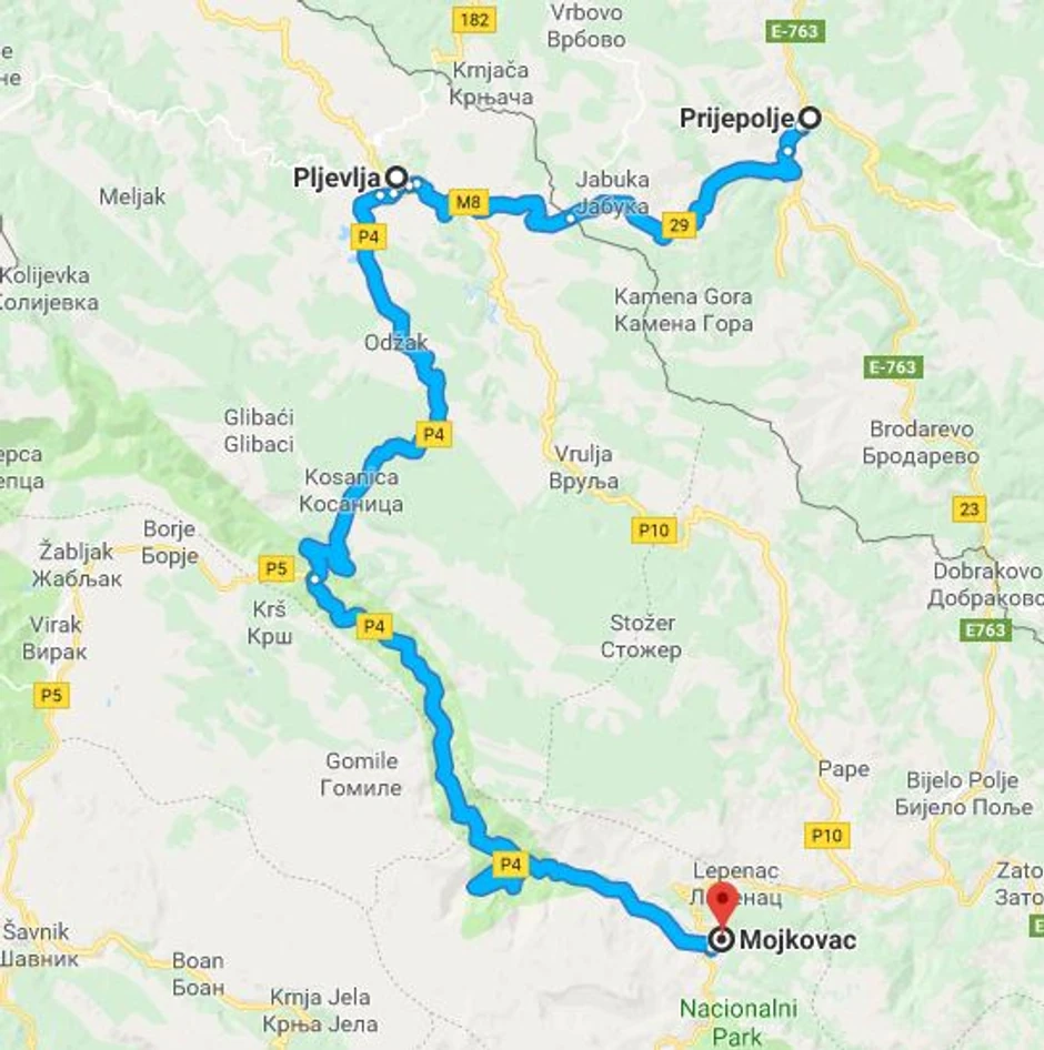 Put do Mojkovca kojim se zaobilaze radovi 