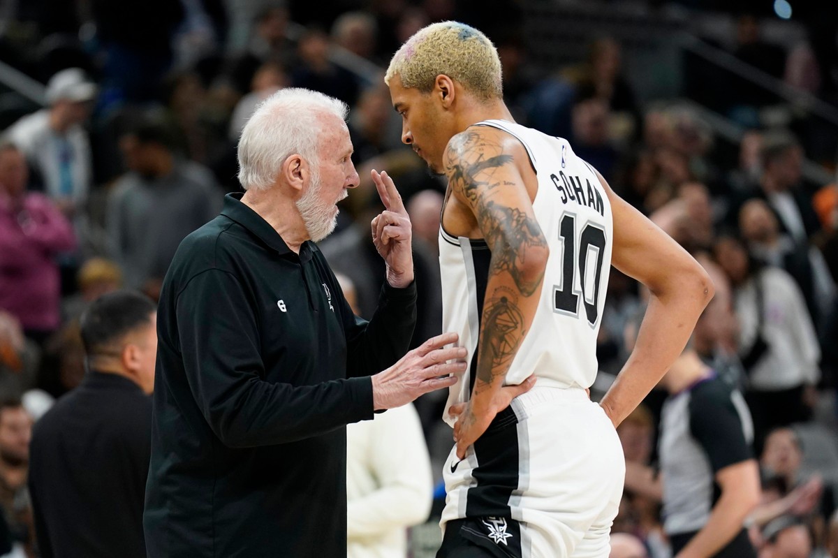 Gregg Popovich i Jeremy Sochan