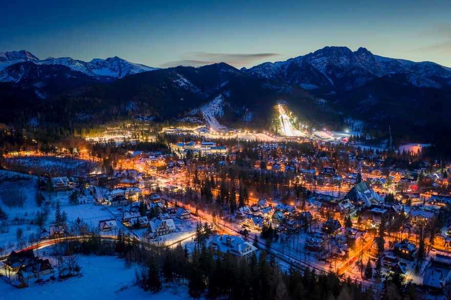 Widok na Zakopane i Tatry