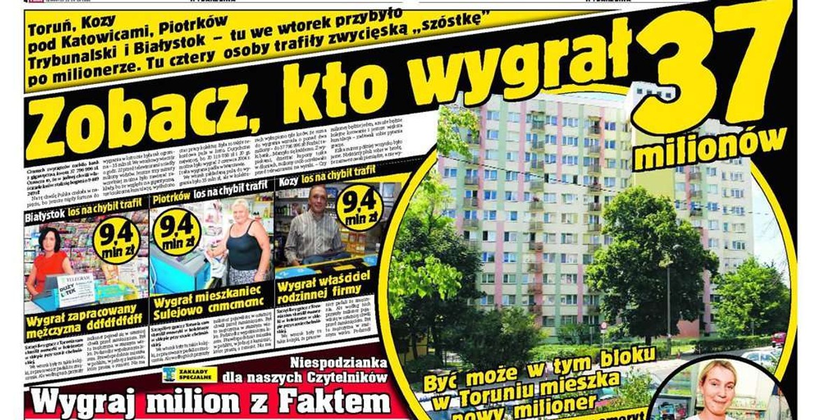 Zobacz, kto wygrał 37 milionów