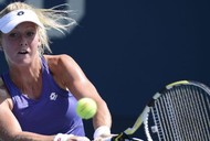 Urszula Radwańska tenis niebieska sukienka