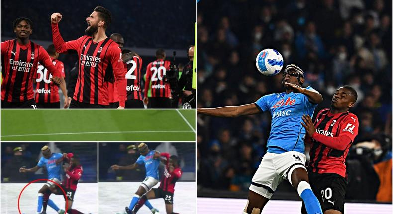 Osimhen was frustrated by Tomori in Napoli's loss to AC Milan