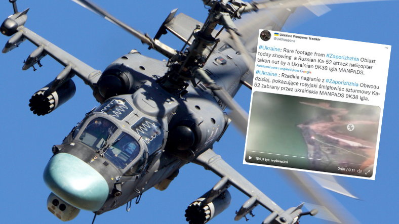 Ukraińcy twierdzą, że "Igłami" strącili rosyjski superhelikopter (Screen: Twitter/UAWeapons)