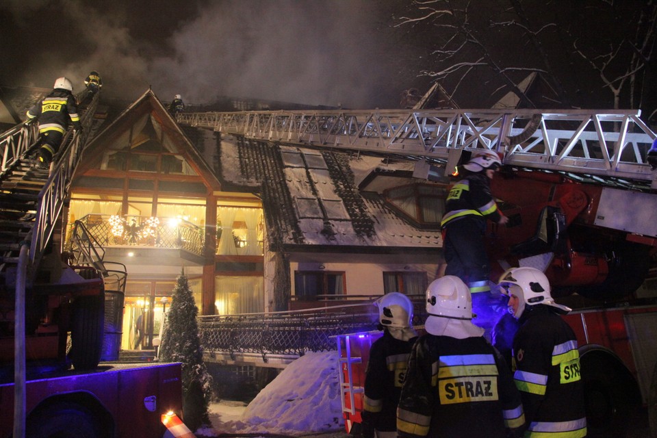 ZAKOPANE HOTEL BELVEDERE POŻAR (akcja gaszenia pożaru)