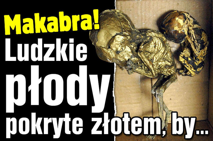 Makabra Ludzkie płody pokryte złotem by