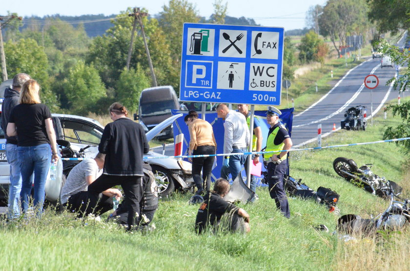 Wjechała w kolumnę motocyklistów