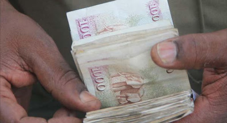 File Image of A bundle of Ksh1,000 notes