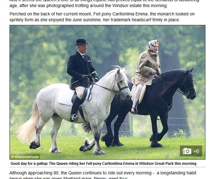 Królowa Elżbieta II na koniu