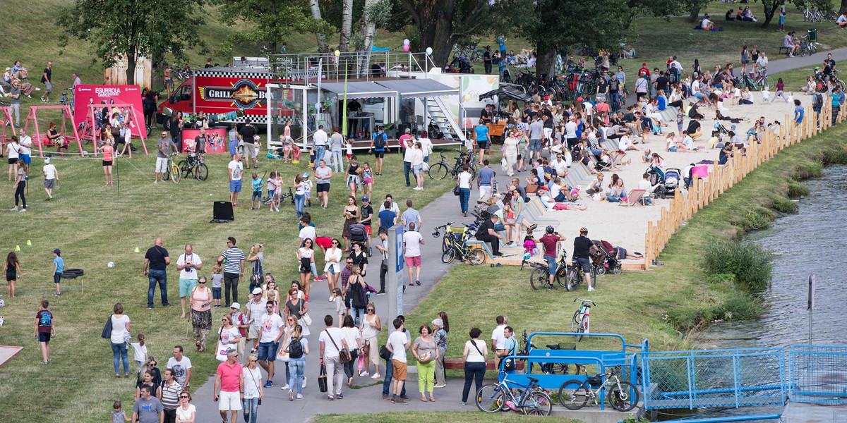 Plaża nad Wisłą w Krakowie 