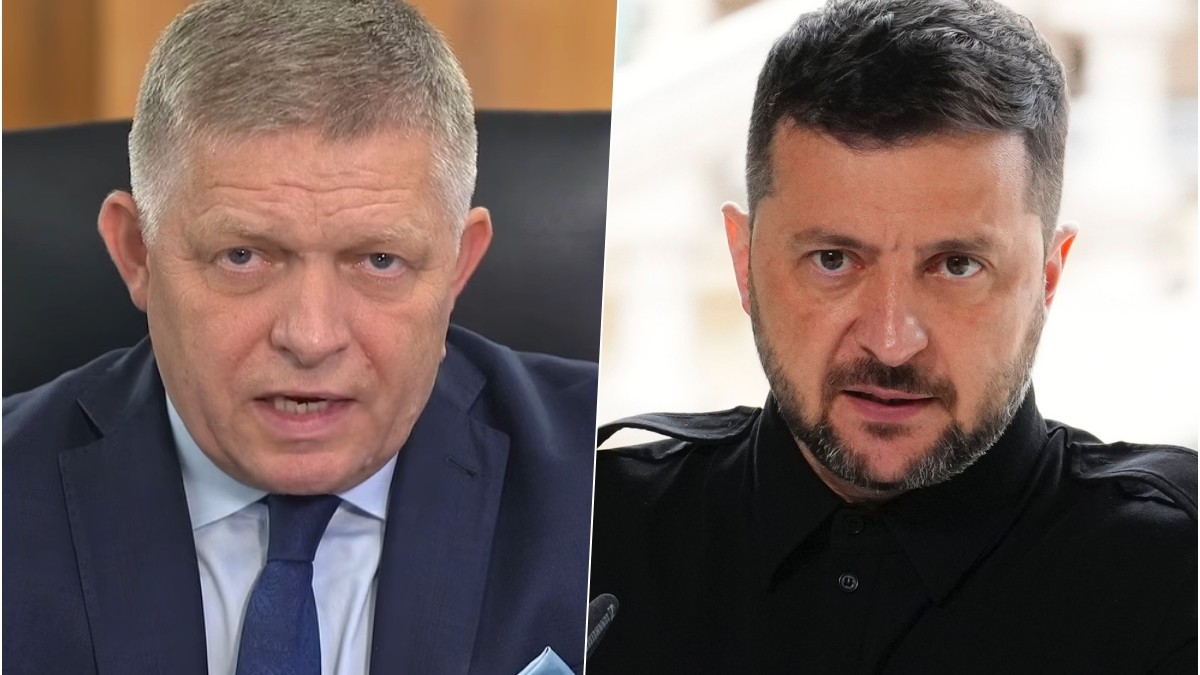 Robert Fico a Volodymyr Zelenskyj.
