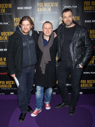 Tymon Tymański i Mikołaj Lizut na premierze w Warszawie