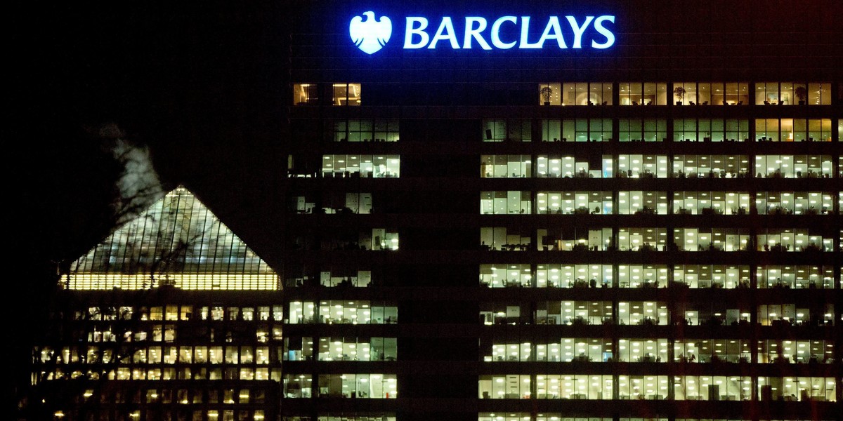 The Barclays headquarters is seen in the Canary Wharf business district of London