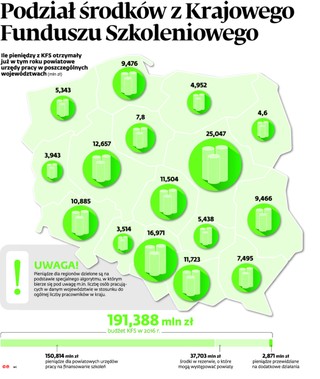 Jak wygląda podział środków z Krajowego Funduszu Szkoleniowego