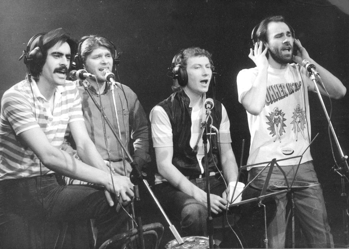 Zespół VOX. Od prawej: Ryszard Rynkowski, Jerzy Słota, Andrzej Kozioł, Witold Paszt. Zdjęcie archiwalne z 1984 roku