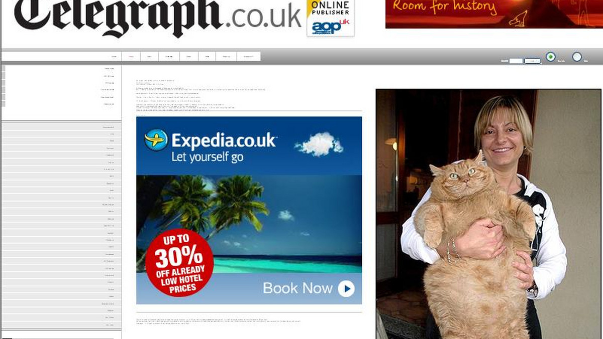 Dieta śródziemnomorska przynosi z reguły efekt odchudzania. Jednak w przypadku kota imieniem Orazi dała ona zupełnie odwrotny skutek - podaje "The Daily Telegraph".