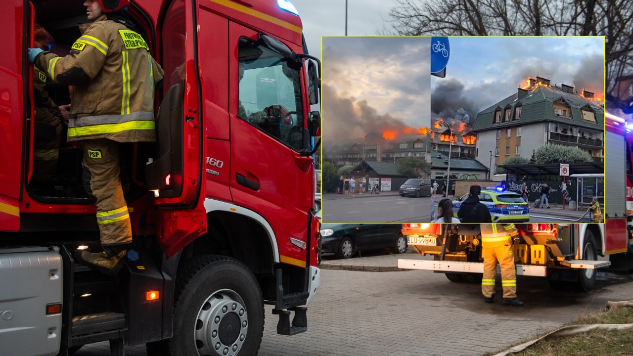 Ogromny pożar bloku pod Warszawą. Dramatyczne nagrania