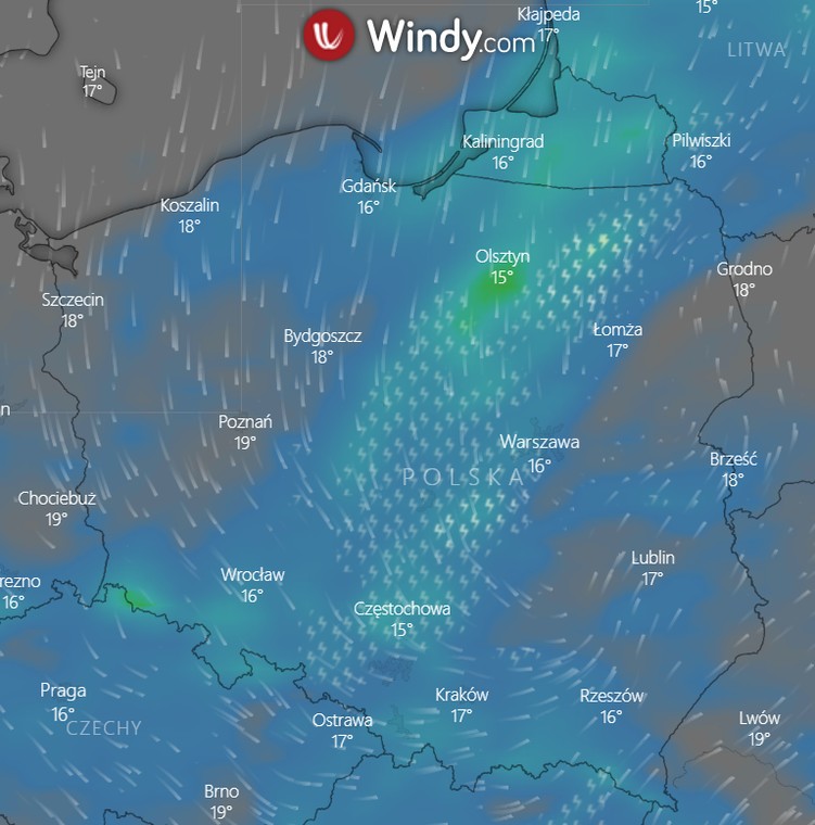 Deszcz i burze we wtorek 31 sierpnia