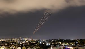 An anti-missile system operates after Iran launched drones and missiles toward Israel, as seen from Ashkelon, Israel April 14, 2024.Amir Cohen via Reuters