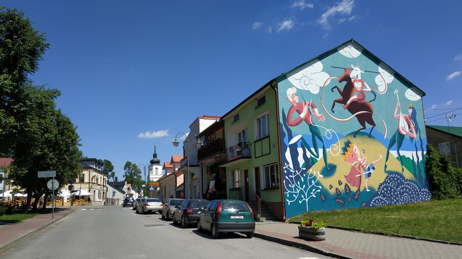 Mural Koziołka Matołka w Pacanowie