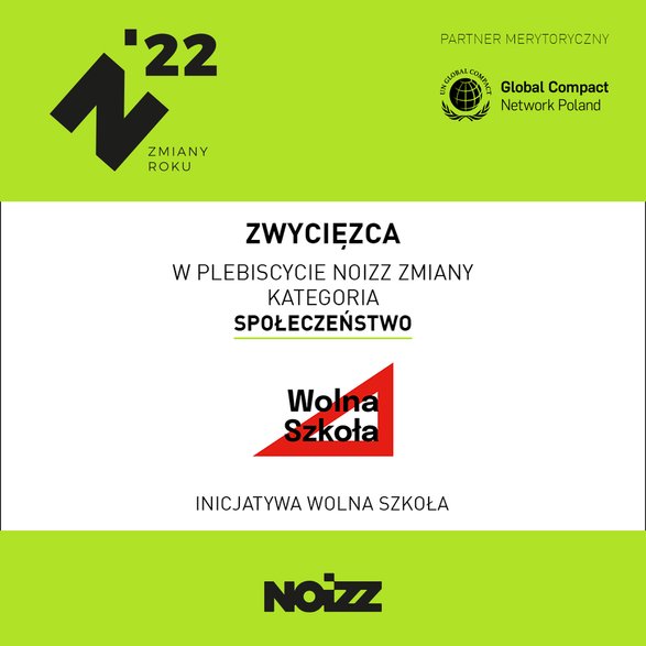 Inicjatywa Wolna Szkoła zwycięża w kategorii Społeczeństwo