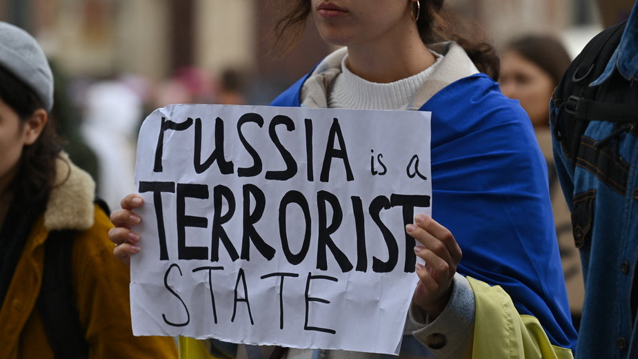 "200 dni terroru" - demonstracja solidarności z Ukrainą w Krakowie