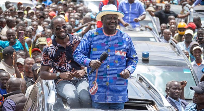 Former Prime Minister and Azimio la Umoja-One Kenya coalition leader Raila Odinga during a rally in Keroka in Kisii county on Friday, February 17, 2023