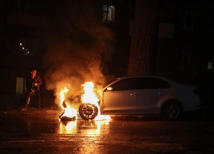 Demonstracja przed rosyjską ambasadą