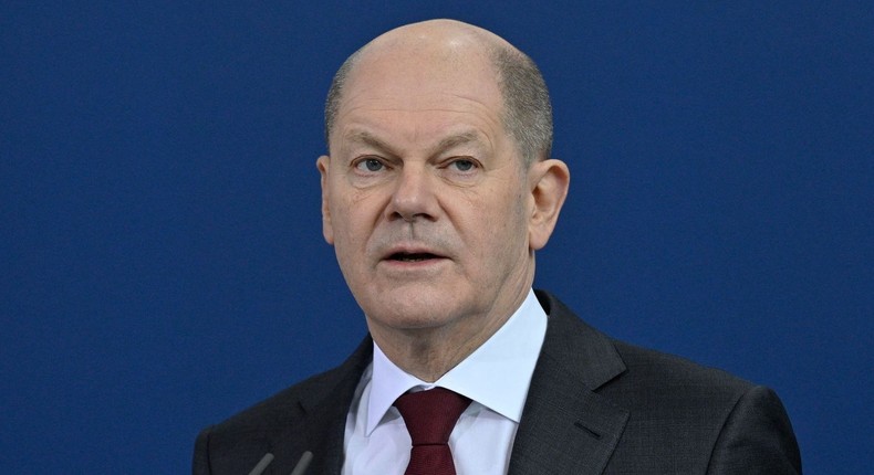 German Chancellor Olaf Scholz seen in Berlin on February 22, 2022.JOHN MACDOUGALL/POOL/AFP via Getty Images