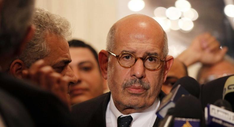 Egypt's Constitution Party, founded by former head of the UN nuclear watchdog Mohamed ElBaradei (pictured November 2012), declared its categorical rejection to changes that would allow Abdel Fatteh al-Sisi to stay in power once his second term ends