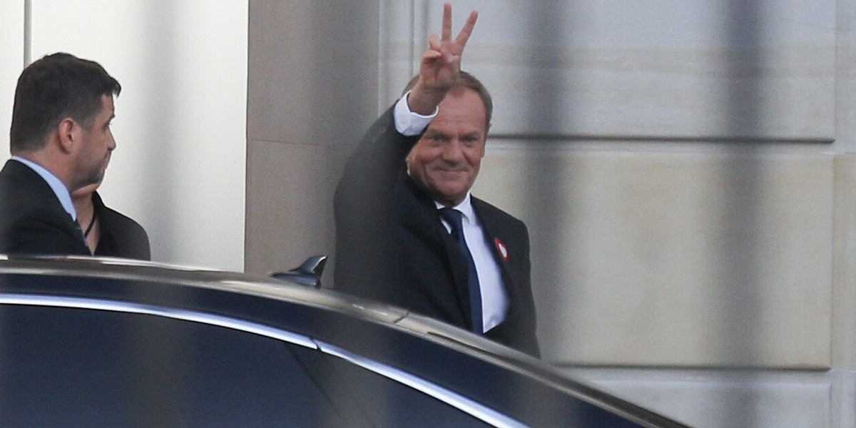 Donald Tusk opuścił Pałac Prezydencki. Już po spotkaniu z Andrzejem Dudą.
