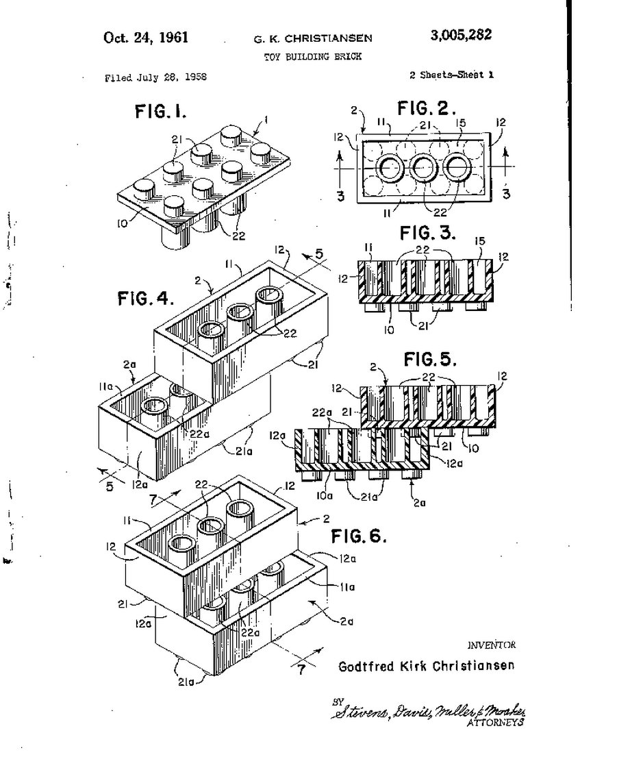 W USA patent na system łączenia klocków Lego został przyznany w październiku 1961 roku