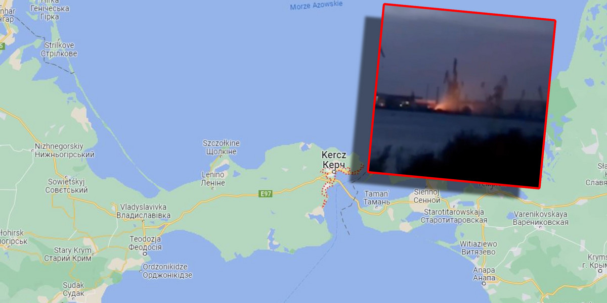 Ukraińskie siły zbrojne ostrzelały w sobotę port i stocznię w Kerczu